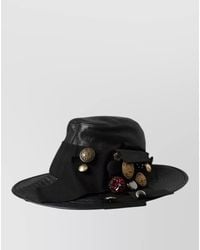 Dolce & Gabbana - Leather Crystal-Embellished Wide-Brim Fedora Hat - Lyst