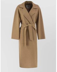 Max Mara - Alpaca Wool Silk Double-Breasted Long Coat - Lyst