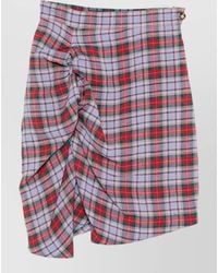 Vivienne Westwood - Linen Tartan Wrap Asymmetric Midi Skirt - Lyst