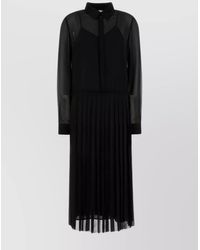 Ami Paris - Polyester Shirt Midi Dress - Lyst