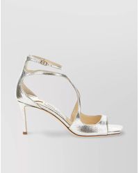 Jimmy Choo - Leather Glitter High-Heel Sandals - Lyst