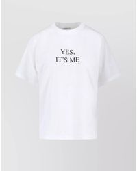 Victoria Beckham - Graphic Print Crew Neck Short Sleeve Top - Lyst