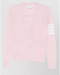Thom Browne - Fine-Knit Relaxed-Fit Striped Wool V-Neck Cardigan - Lyst