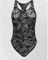 DIESEL - Camouflage Racerback Scoop Neck Lace Top - Lyst