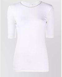 Brunello Cucinelli - Ribbed Crew Neck Cotton T-Shirt - Lyst