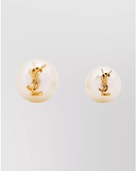 Saint Laurent - Asymmetric Pearl Earrings - Lyst