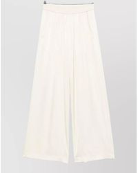 forte_forte - Silk Pleated Wide-Leg Trousers - Lyst