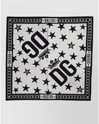 Dolce & Gabbana - Dg Crown Print Square Foulard 52Cm X 50.5Cm Scarf - Lyst