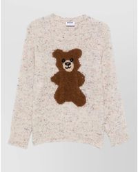 Moschino - Relaxed Crew Neck Knit Sweater Bear Motif - Lyst