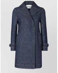 Fendi - Denim Quilted Double-Breasted Midi Jacket - Lyst
