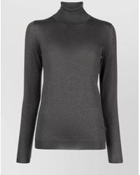Brunello Cucinelli - Cashmere Silk Turtleneck Long-Sleeve Knitted Top - Lyst