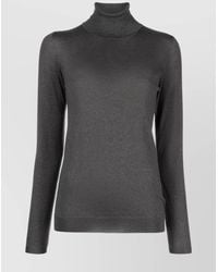 Brunello Cucinelli - Cashmere Silk Turtleneck Long-Sleeve Knitted Top - Lyst