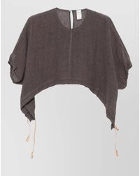 120% Lino - Cropped Short-Sleeve Blouse - Lyst