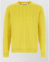 Valentino Garavani - Cable Knit Sweater Ribbed Cuffs Hem - Lyst
