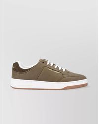 Saint Laurent - Low-Top Round Toe Rubber Sole Sneakers - Lyst