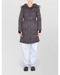 Nobis - Morgan Hooded Parka Belt Waist Fur Trim - Lyst