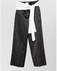 forte_forte - Satin Wide-Leg High-Waisted Trousers - Lyst