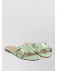Santoni - Flat Sandals Open Toe Double Buckle - Lyst
