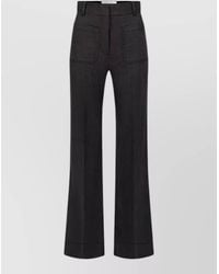 Victoria Beckham - Virgin Wool High-Rise Wide-Leg Tailored Trousers - Lyst