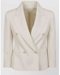 Max Mara - Virgin Wool Double-Breasted Cropped Blazer - Lyst