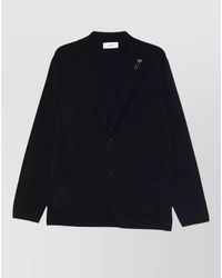 Lardini - Cardigan Jacket Notch Lapels Flower Clip - Lyst