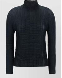 Issey Miyake - Pleated High-Neck Long-Sleeve Blouse - Lyst