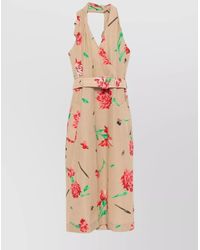 Moschino - Halterneck Belted Midi Dress - Lyst