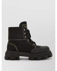 Ganni - Lace Up Ankle Boots Chunky Sole - Lyst