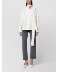 Thelatest - Cotton Scarf-Detail Shirt - Lyst