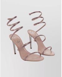 Rene Caovilla - Spiral Ankle Strap Open Toe Sandals - Lyst
