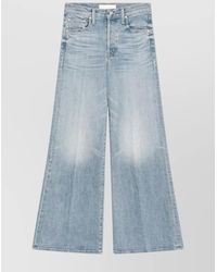 Mother - Wide-Leg Jeans With Faded Wash And Contrast Stitching - Lyst