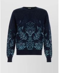 Etro - Jacquard Wool Floral-Pattern Crewneck Sweater - Lyst