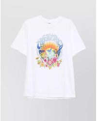CASABLANCA - Crew Neck Graphic Print T-Shirt - Lyst