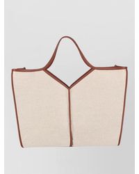 Hereu - Tote Bag Contrast Trim Dual Handles - Lyst