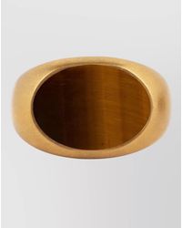 Dries Van Noten - Brass Stone Signet Ring - Lyst