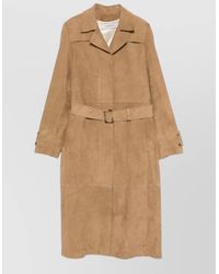 Golden Goose - Suede Trench Coat Long Belted Waist - Lyst
