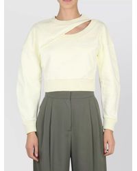 McQueen - Cotton Cropped Cutout Jumper - Lyst