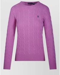 Ralph Lauren - Long Sleeve Cable Knit Pullover Sweater - Lyst