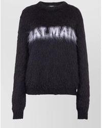 Balmain - Jacquard Logo Mohair Jumper - Lyst