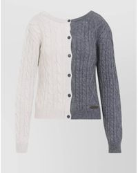 Moschino - Bicolor Wool Cardigan - Lyst