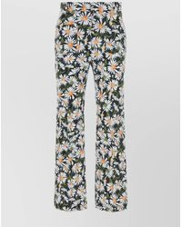 Weekend by Maxmara - High Waist Floral Pattern Trousers With Belt Loops - Lyst