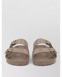 Birkenstock - Double Strap Flat Sole Open Toe Slides - Lyst