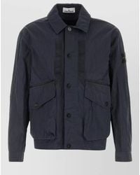 Stone Island - Nylon Windbreaker Jacket Casual Collar Style - Lyst