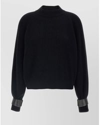 Brunello Cucinelli - Ribbed High Neck Sweater With Cuffed Sleeves - Lyst