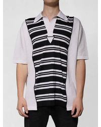 Dolce & Gabbana - Striped Silk Polo Shirt - Lyst