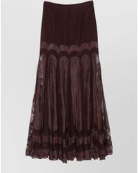Zimmermann - Silk Floral Print Lace Panel Maxi Skirt - Lyst
