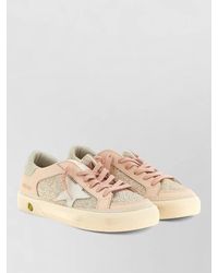 Golden Goose - Leather Glitter Low-Top Sneakers - Lyst