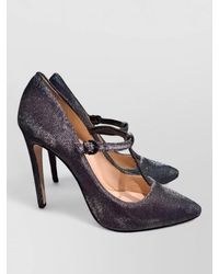 LA ROSE - Leather Lurex Pointed Pumps - Lyst