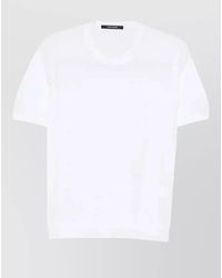 Tagliatore - Crew Neck Knit Short Sleeve Sweater - Lyst