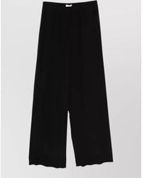 Alysi - Silk Trousers Elasticated Waistband Wide Leg - Lyst